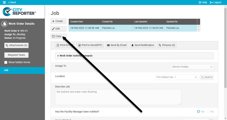 Copy work order